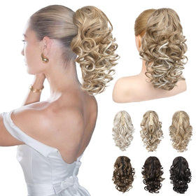 REECHO 12-inch ponytail extension with loose curls for everyday volume.