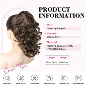 REECHO classic loose curly ponytail offers soft, versatile waves for everyday glamour.
