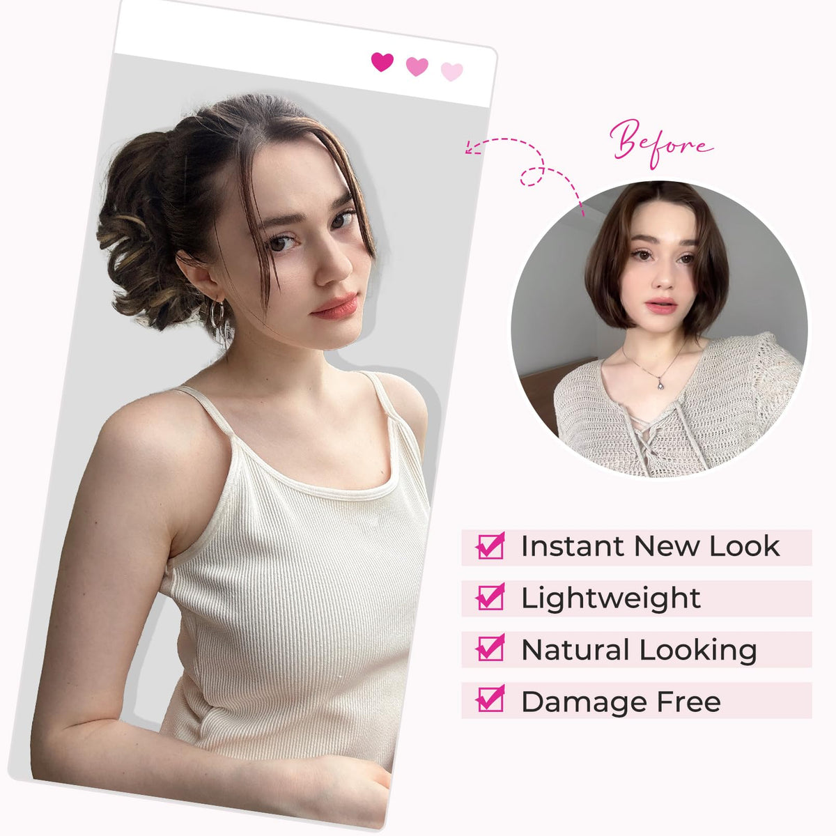REECHO 9-inch ponytail extension lightweight design ensures comfortable wear.
