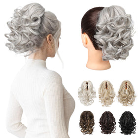 REECHO 9-inch ponytail extension bounce close-up shows natural texture for versatile styling.