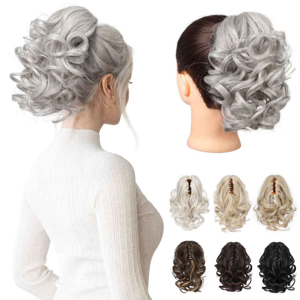 REECHO 9-inch ponytail extension bounce close-up shows natural texture for versatile styling.