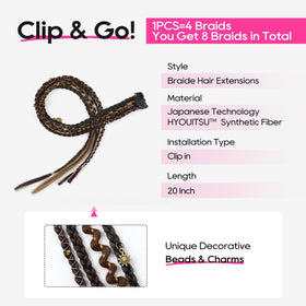 REECHO boho dreadlock braids with beads and charms for festival looks.