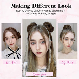 Cat-ear bun detail adds a playful cosplay touch.