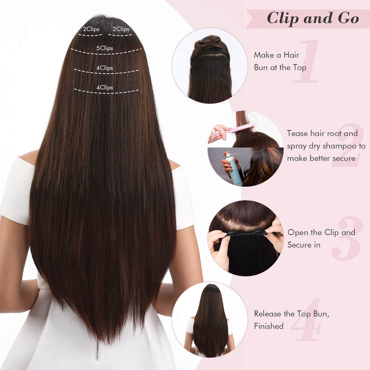 REECHO chocolate brown with golden blonde highlights for warm dimension.