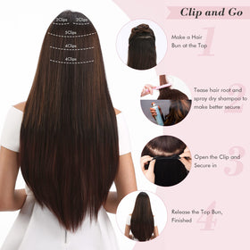 REECHO chocolate brown with golden blonde highlights for warm dimension.