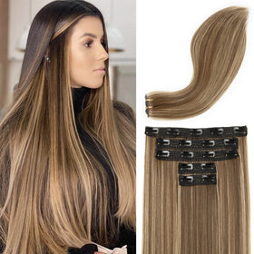 REECHO clip-in extensions with lace weft for a seamless, comfortable wear.