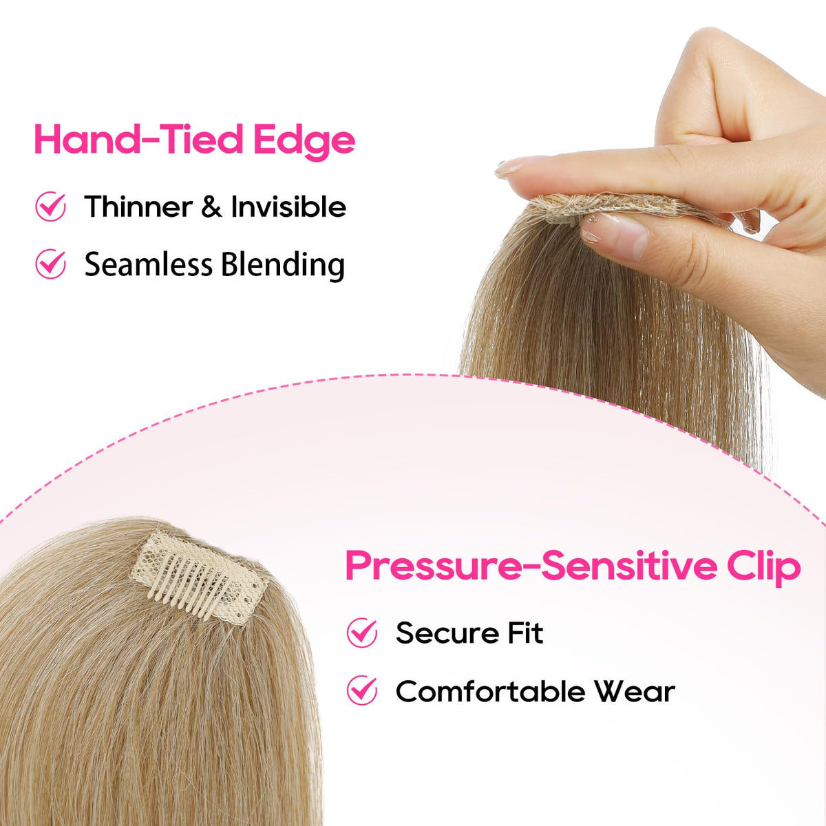 REECHO clip-in volumizer back view lightweight for all-day wear