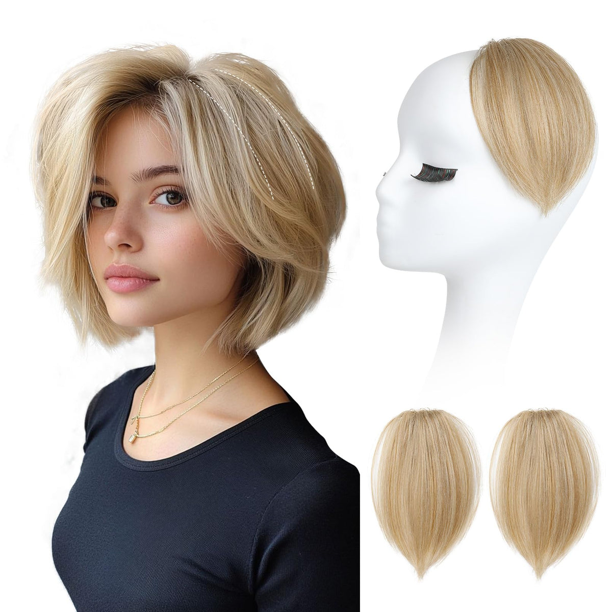 REECHO clip-in hair volumizer front view adds instant natural fullness