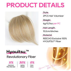 REECHO clip-in volumizer side view blends with natural hair for volume