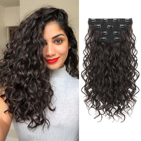 REECHO curly clip-in extensions close-up texture with natural curl