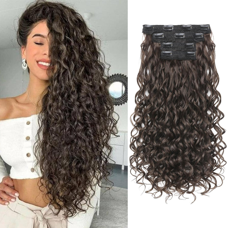 REECHO curly clip-in wefts for seamless attachment and natural-looking volume.