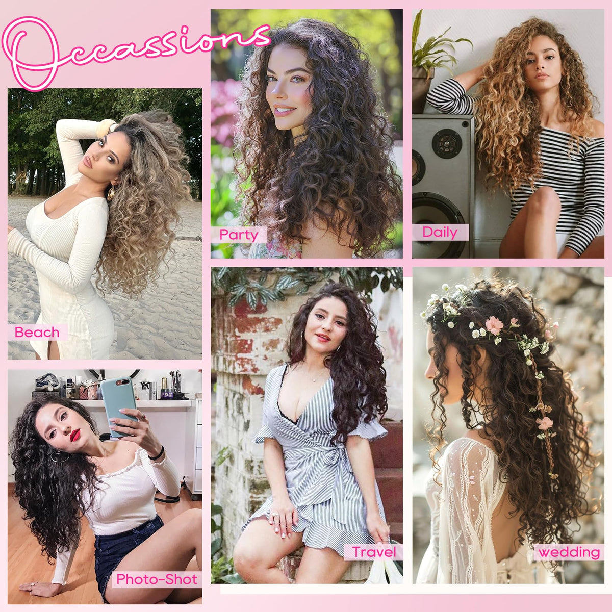 REECHO natural curly look blends with your own hair.