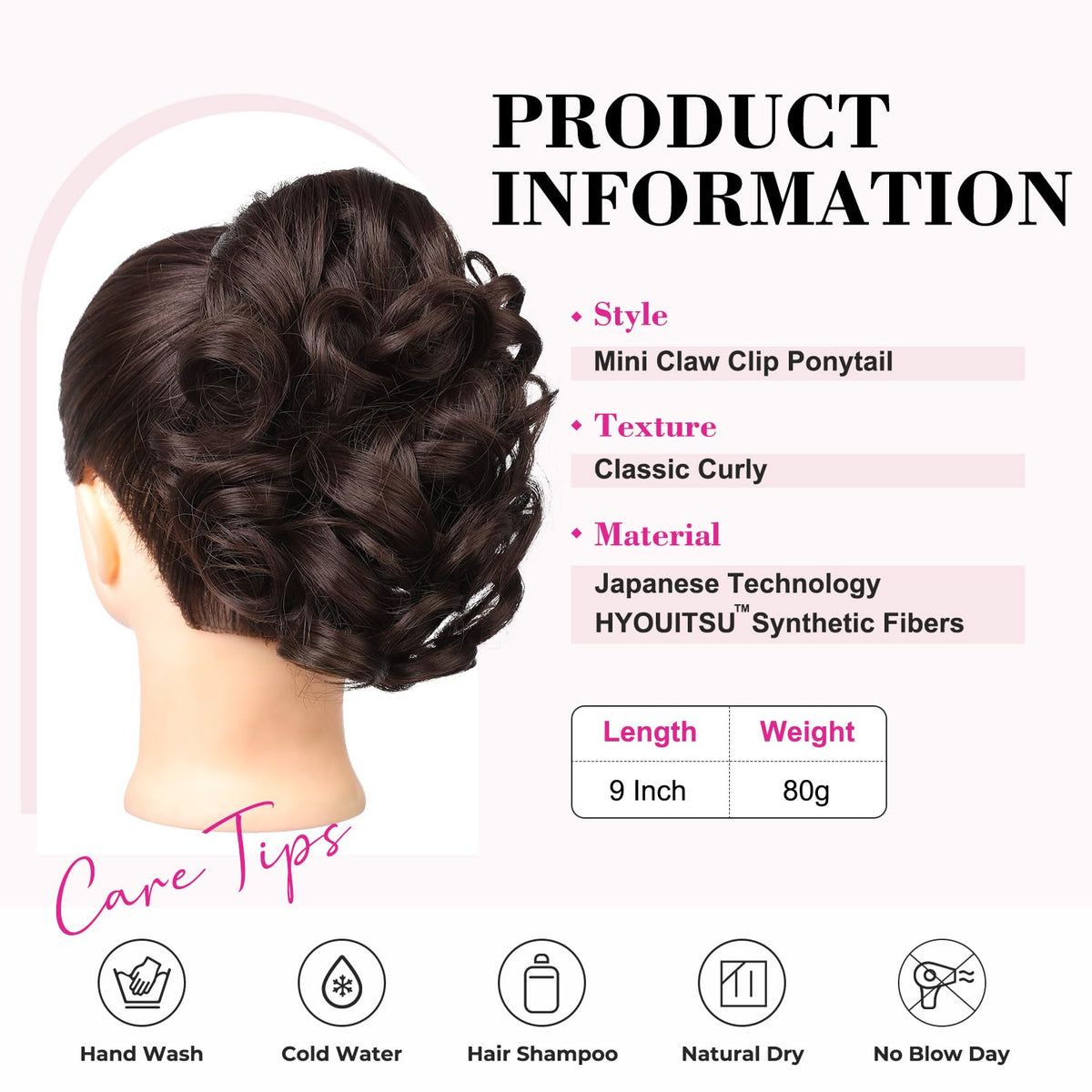REECHO curly wavy ponytail texture for fuller look