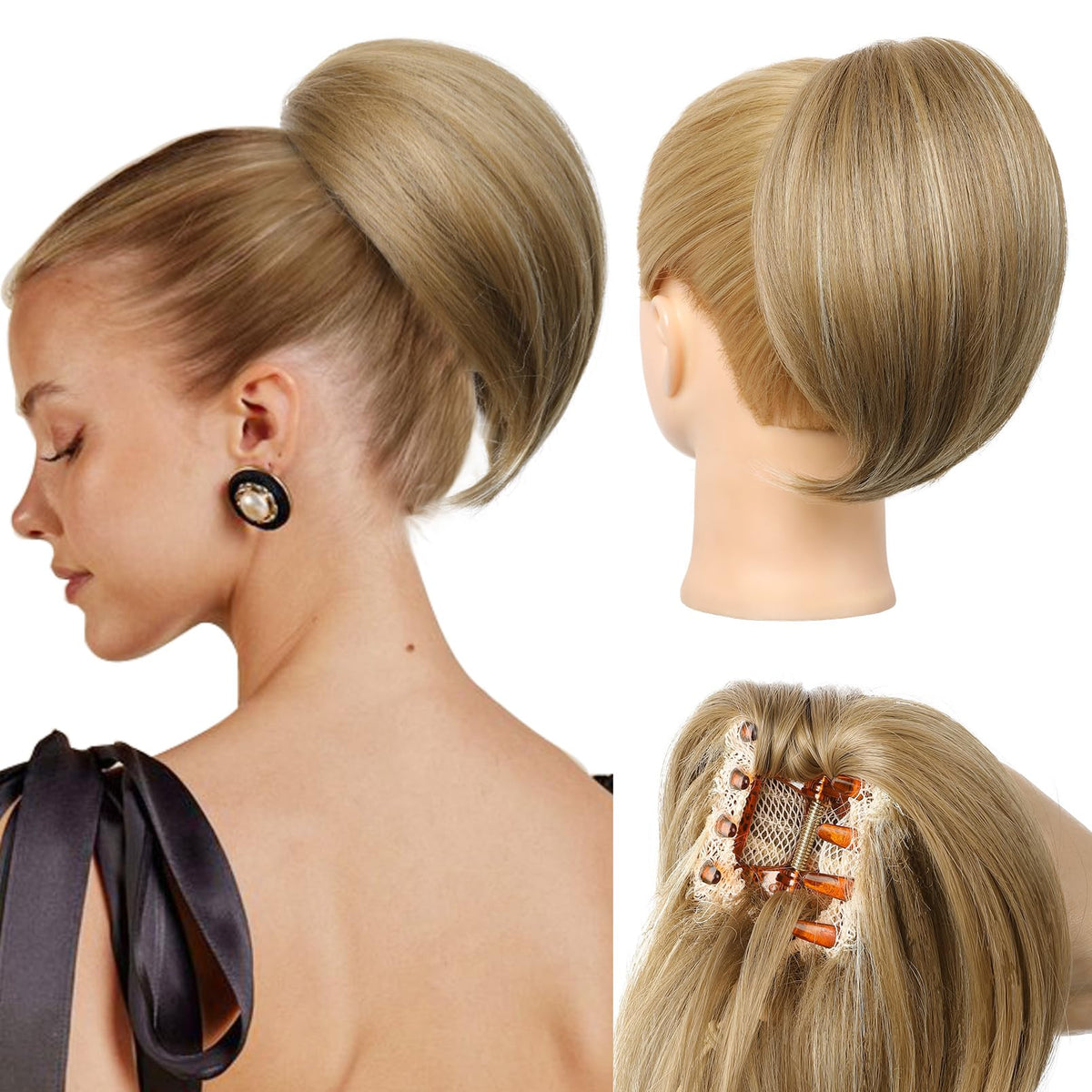 REECHO Ponytail Extension shows 8-inch honey blonde length for instant volume.