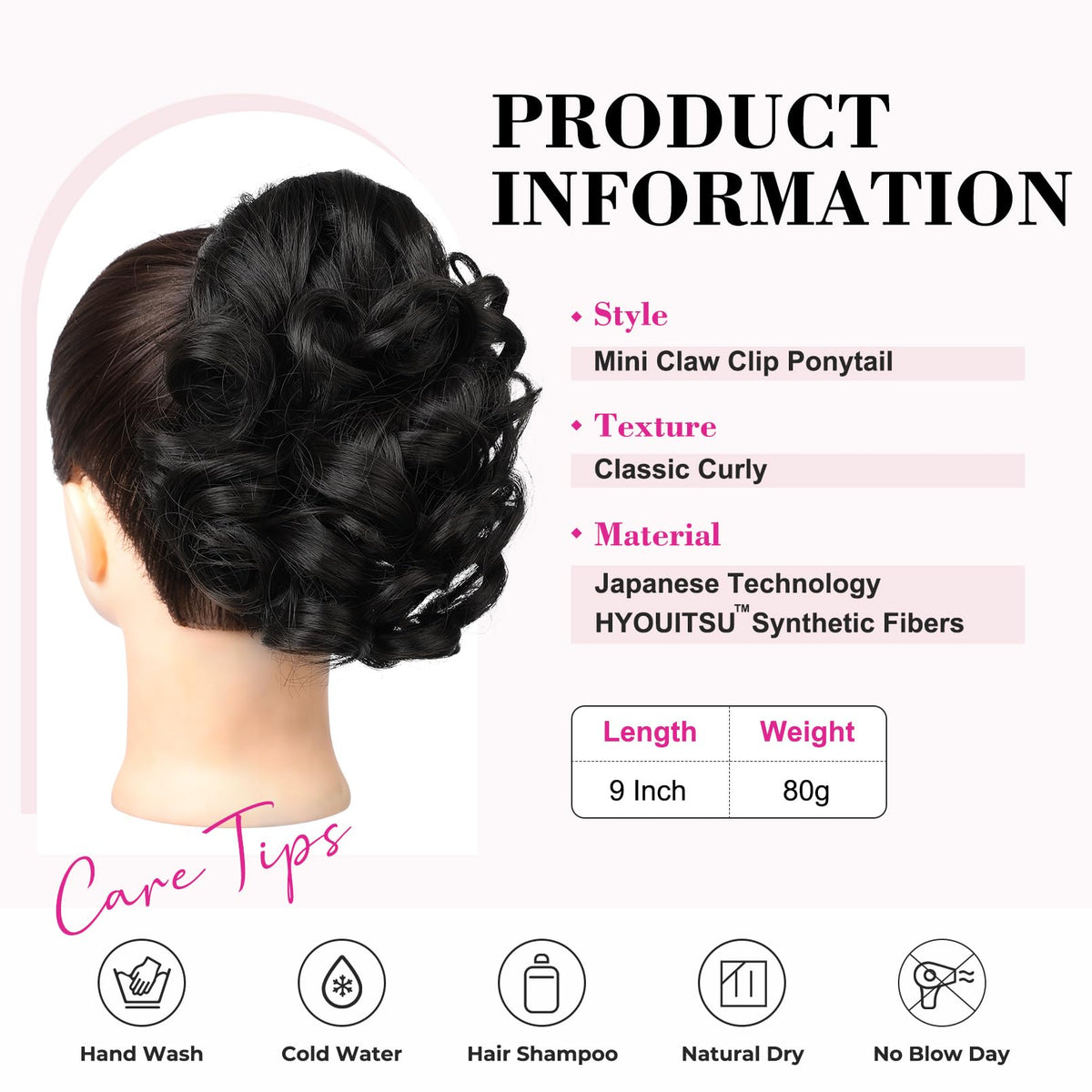 Close-up of REECHO ponytail extension clip showing secure mechanism