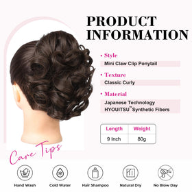 REECHO clip-in ponytail closeup of curls for natural day-to-night look.
