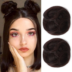 REECHO Space Bun hair piece clipped in for a secure, quick updo.