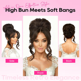 REECHO Updo Wig lace-front black, natural-looking hairline for seamless blend.