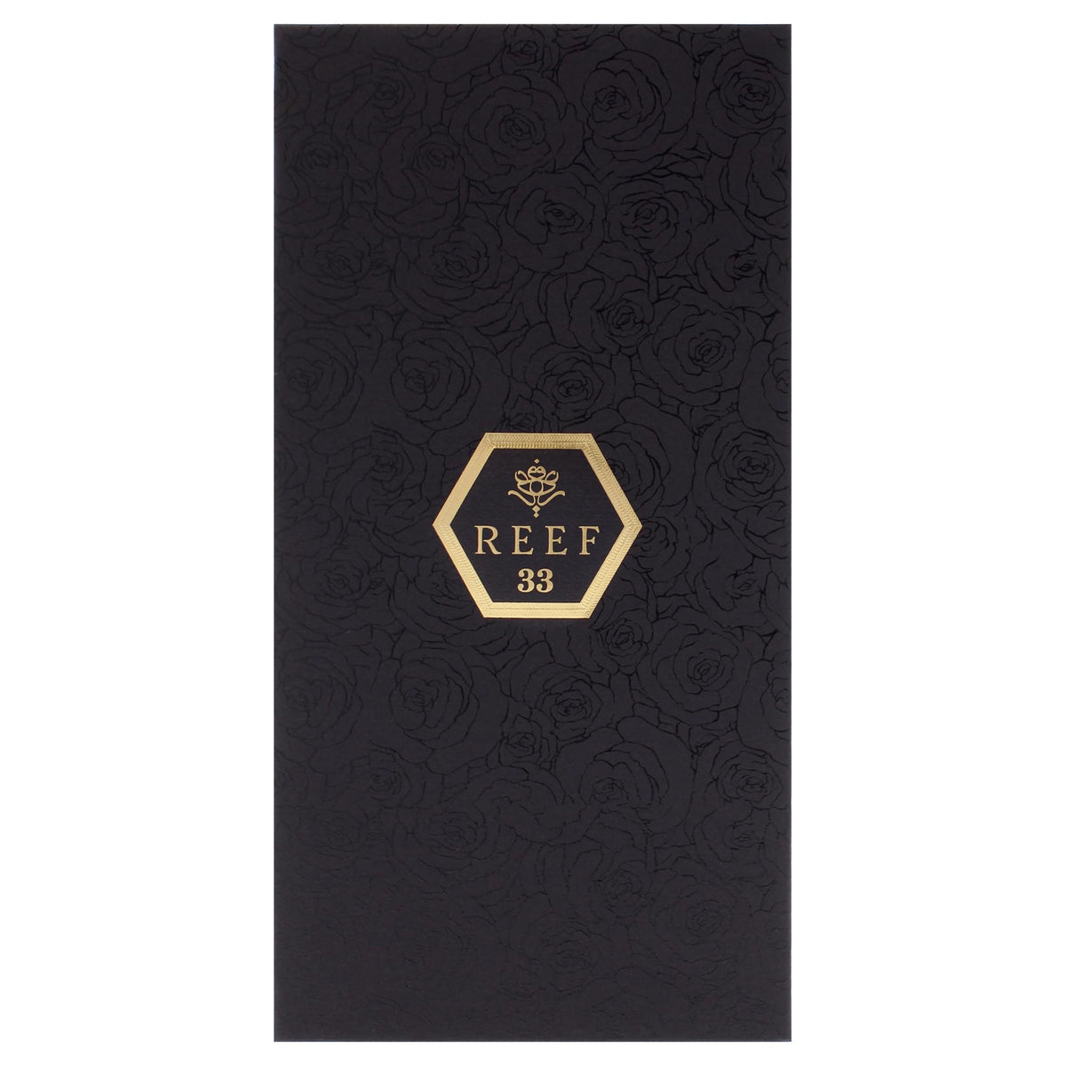 Reef No-33 EDP wooden-cap detail, refined craftsmanship and luxury feel.