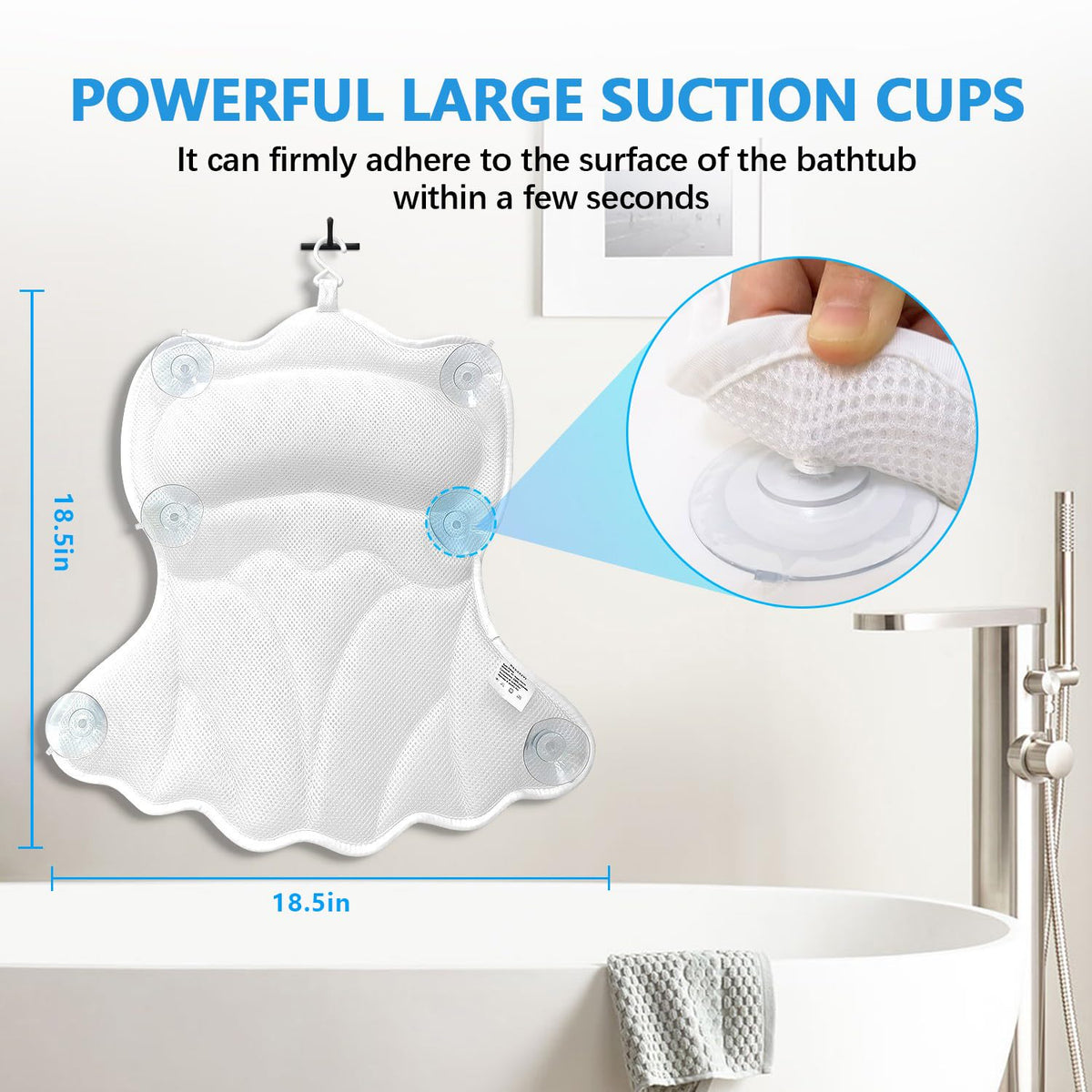 REEZEIVI back-support pillow helps you relax your posture while bathing.