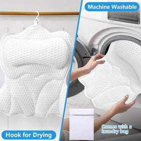 REEZEIVI neck-support bath pillow enhances comfort during long soaks.