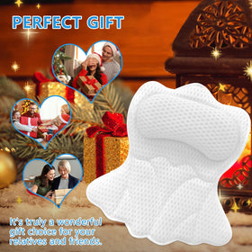 REEZEIVI white bath pillow blends with tub decor and adds luxury.