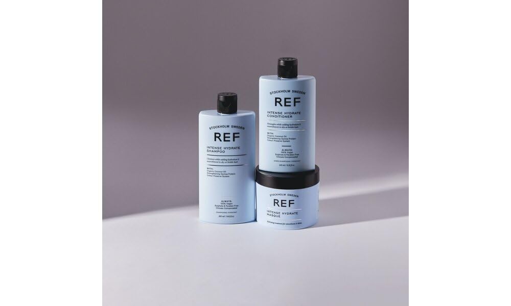 REF Intense Hydrate Shampoo on hair swirl shows deep hydration