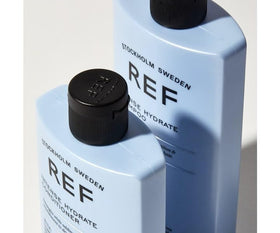 REF Intense Hydrate Shampoo back packaging shows natural extracts for nourishment