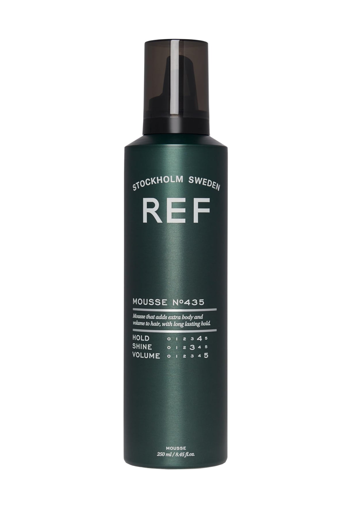 REF Reference of Sweden 435 Mousse bottle delivers weightless hold for voluminous styles.