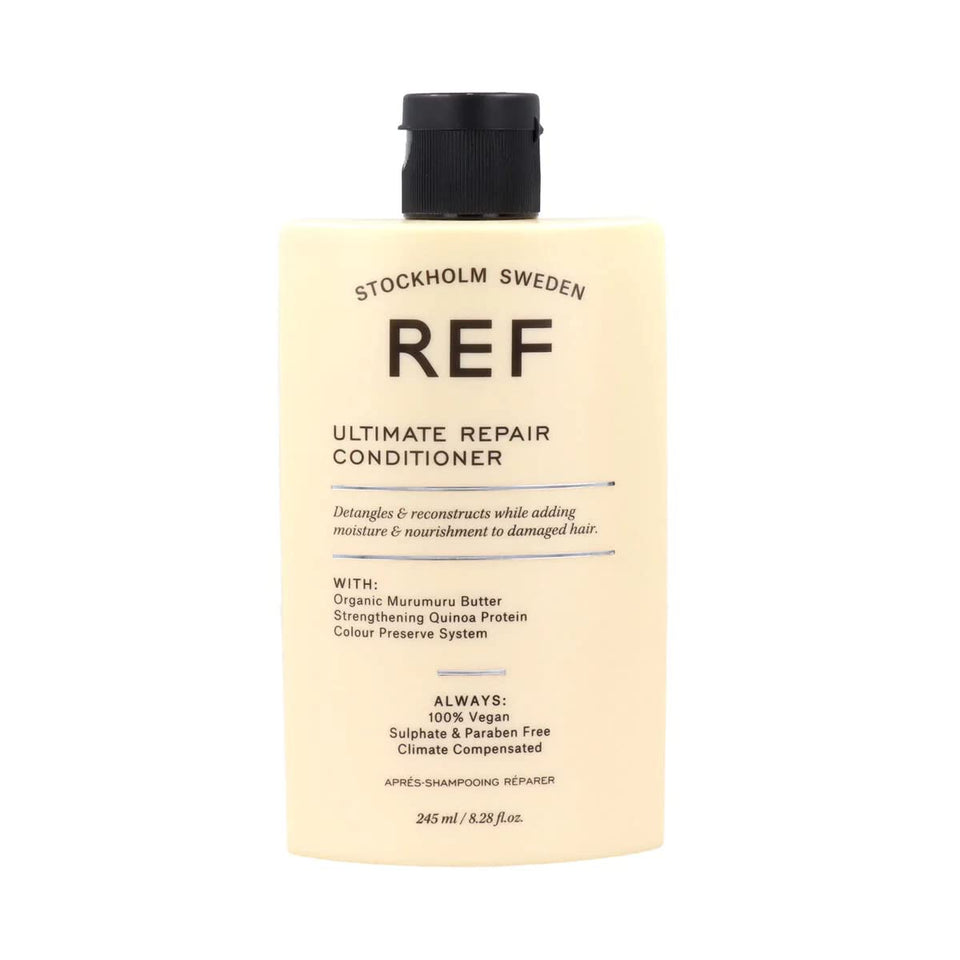 REF Ultimate Repair Conditioner bottle showing color-safe nourishment for damaged hair