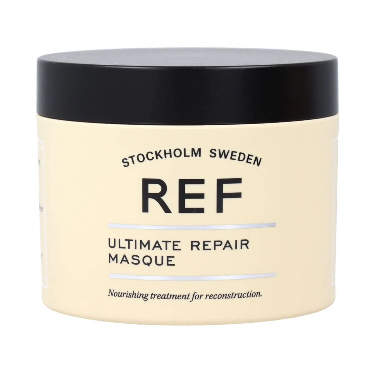 REF Ultimate Repair Masque bottle shows creamy conditioning for hair repair