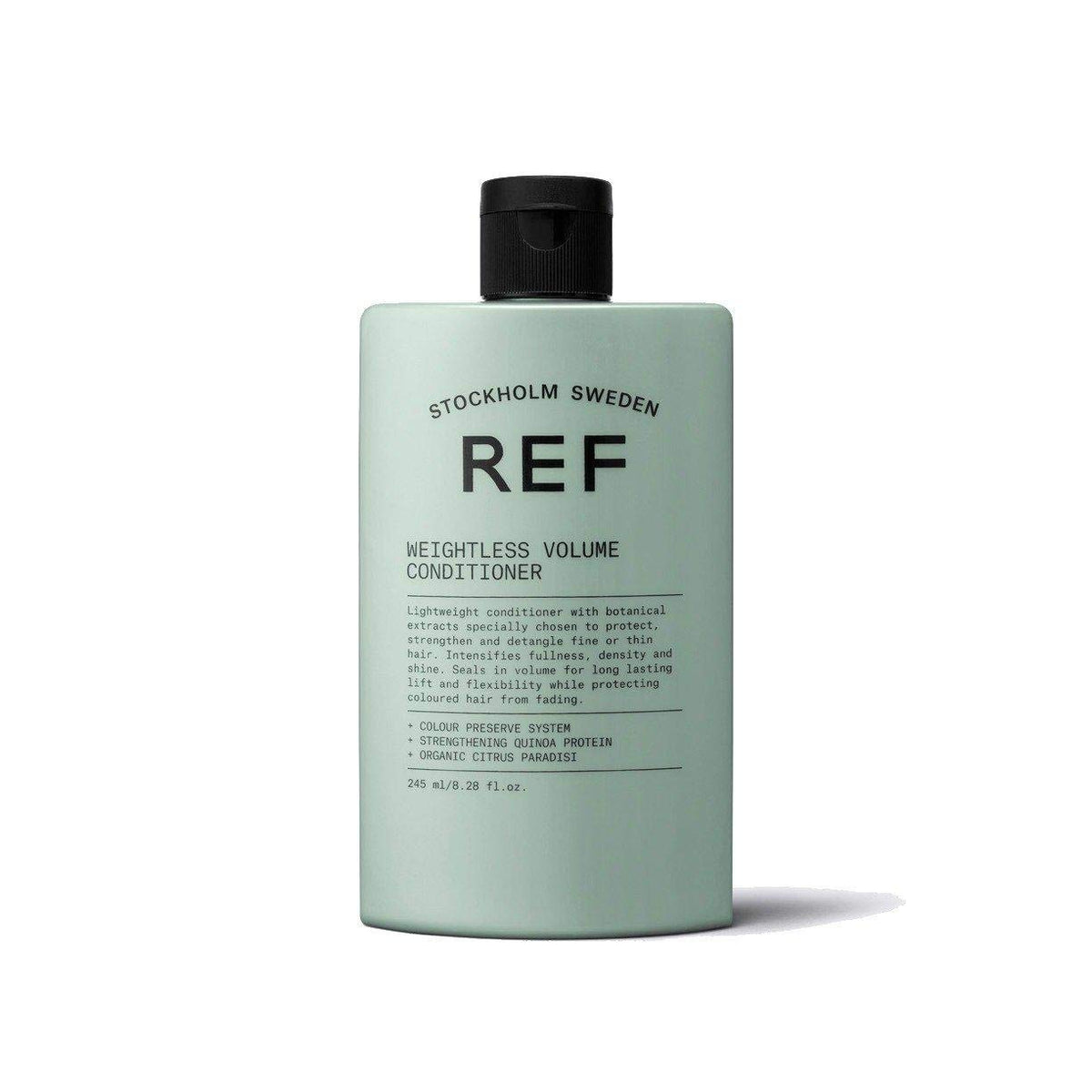 REF Weightless Volume Conditioner packaging highlights lift, shine, and color protection.
