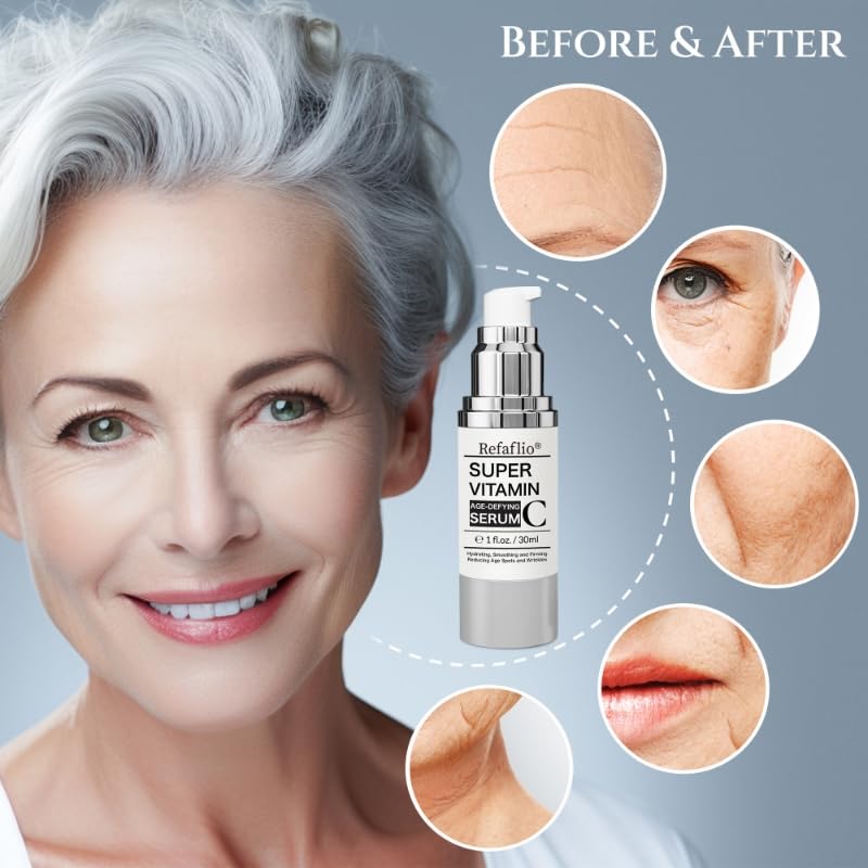 Refaflio serum applied to cheek showing gentle lift and glow