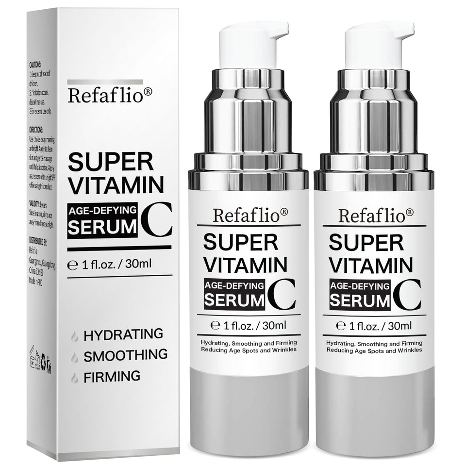 Refaflio Super Vitamin C Serum bottle with orange tint for hydration