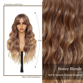 Refined Hair ombre brown to blonde wig showing natural gradient