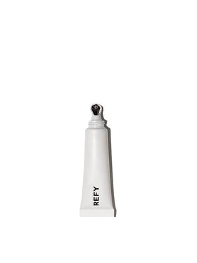 REFY Lip Gloss Blush bottle close-up showing hydrating shine on neutral pink