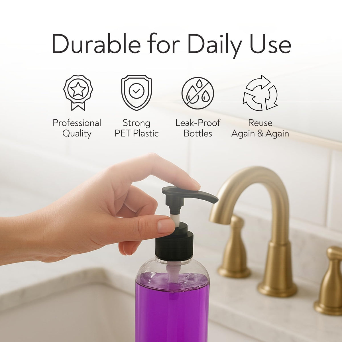 REGAR clear PET bottle shows contents at a glance.