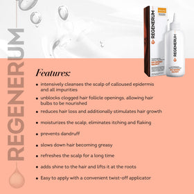 Regenerum salicylic-acid exfoliation image suggesting dandruff control and refreshed scalp.