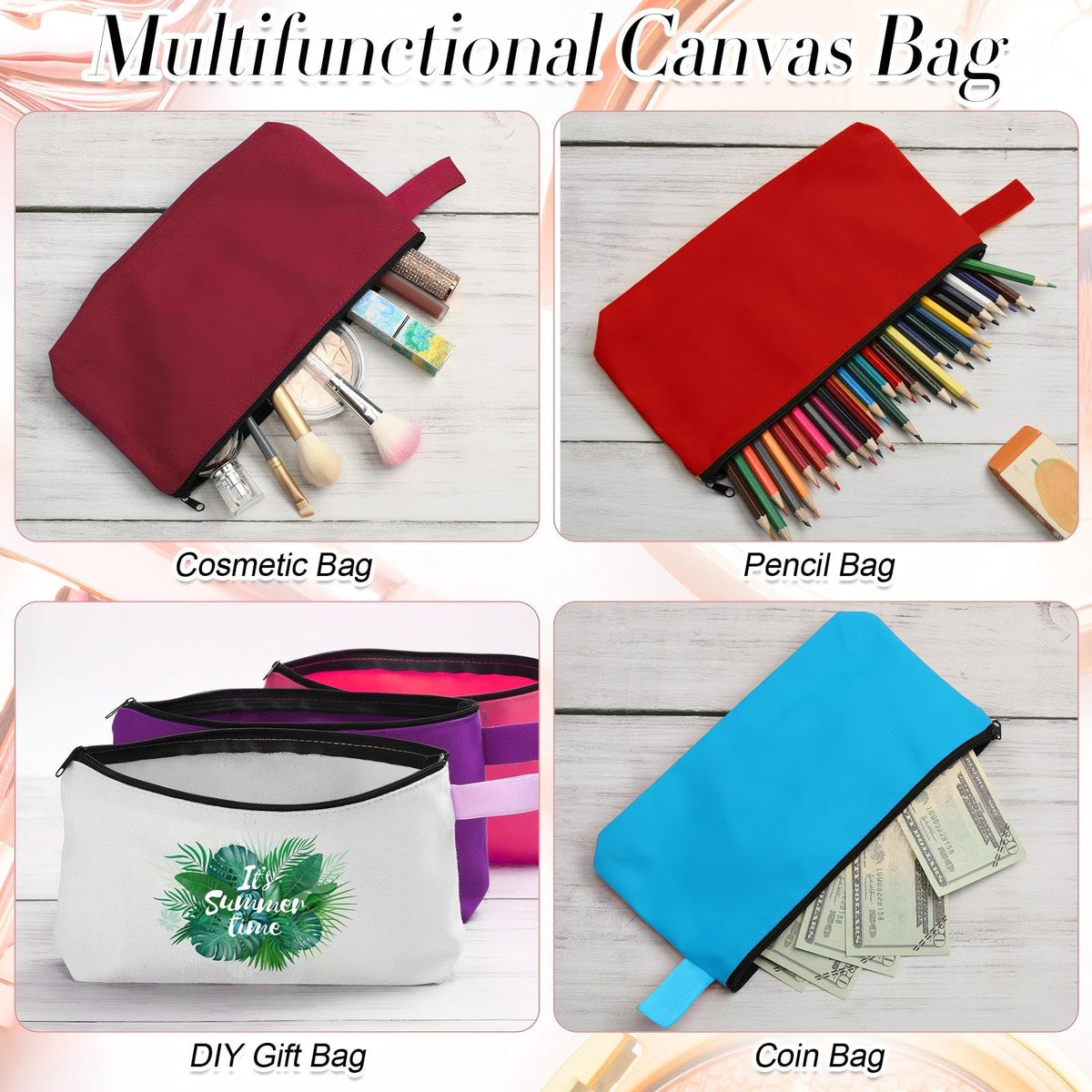 Reginary canvas makeup bag gift-ready, ideal for many occasions.