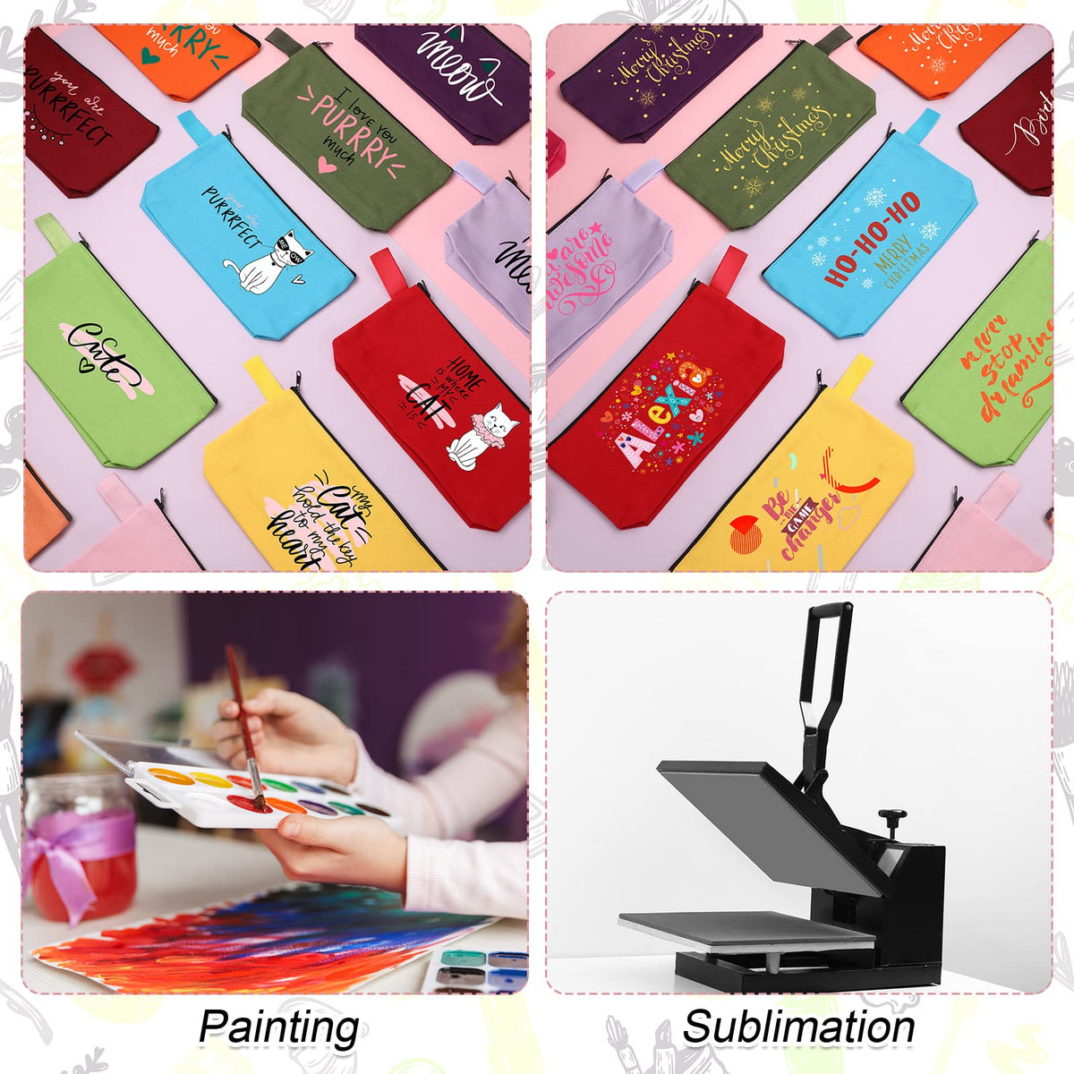Reginary canvas makeup bag travel-compact, fits in luggage or backpack.