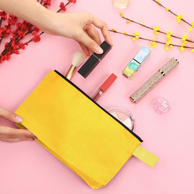 Reginary canvas makeup bag with zip, sturdy and smooth for daily use.