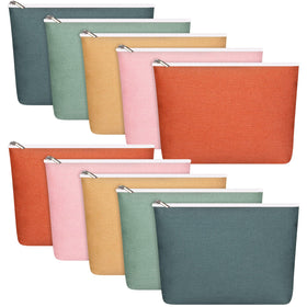 Reginary canvas makeup bag set with vibrant colors, ideal for travel cosmetics.