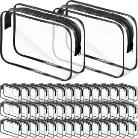Reginary clear makeup bag zipper closeup for quick access on trips