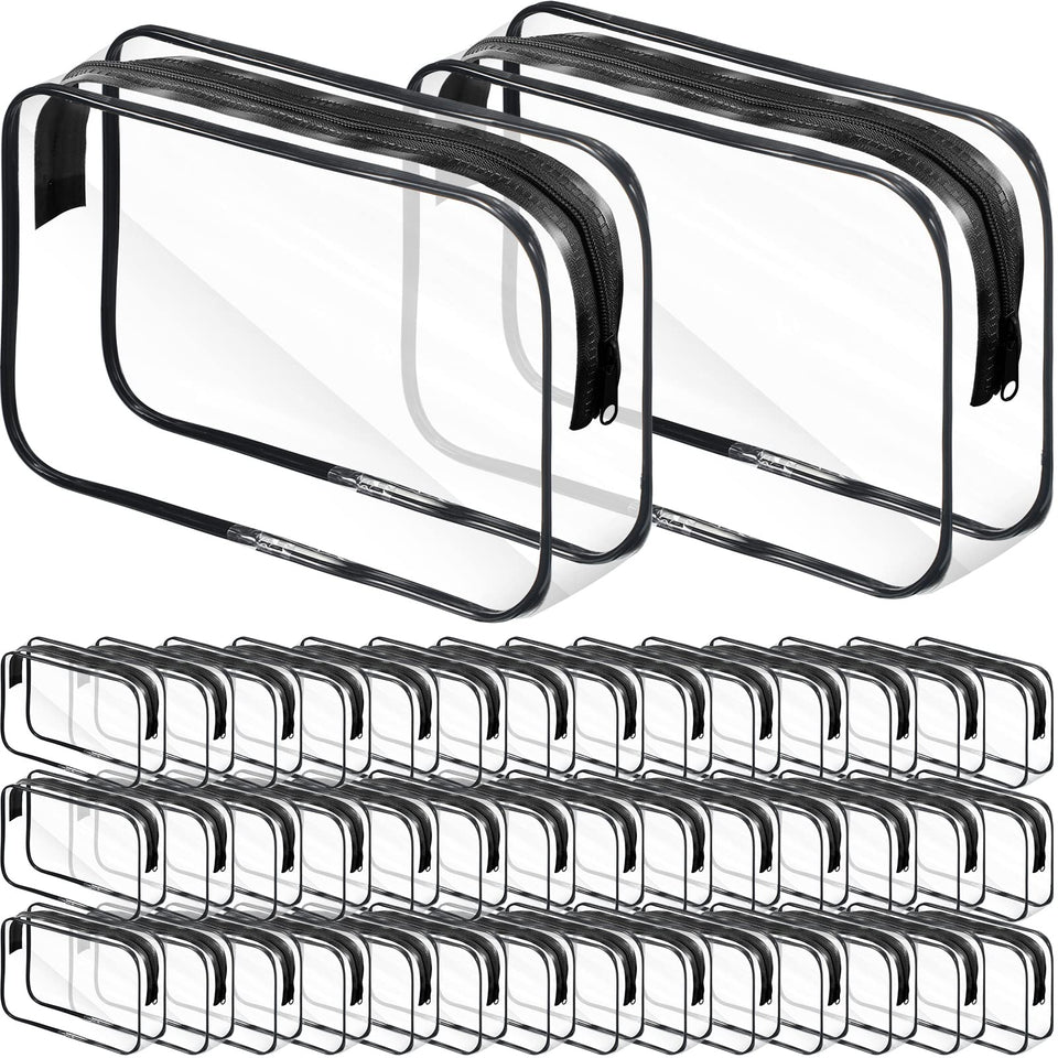 Reginary clear makeup bag zipper closeup for quick access on trips