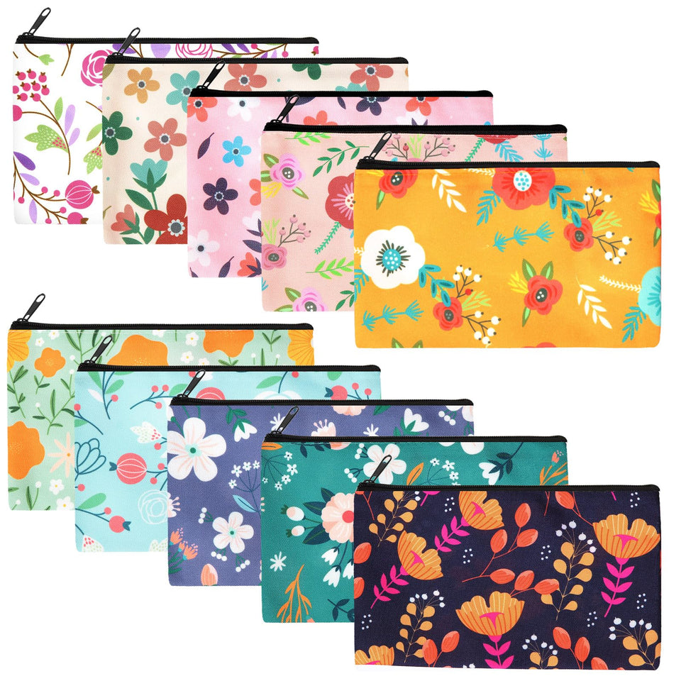 Reginary flower-pattern cosmetic bag keeps small essentials organized on the go