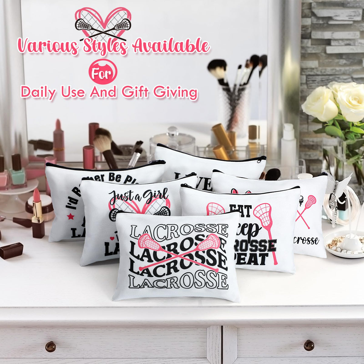 Reginary lacrosse makeup bag design 2 vibrant colors keep essentials secure while traveling.