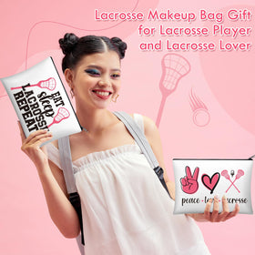Reginary lacrosse makeup bag design 3 compact travel pouch fits eyeliner and lipstick easily.