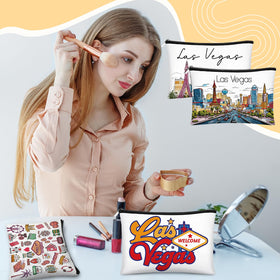 Reginary Las Vegas cosmetic bag pattern 6 perfect gift for travelers.