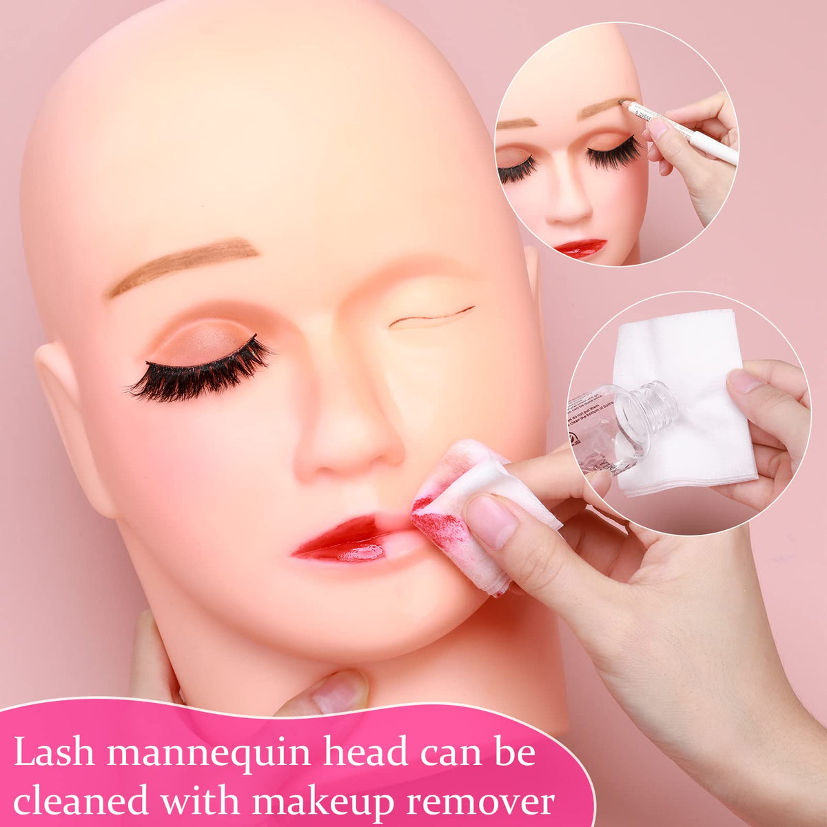 Reginary lash extensions practice head compatible with various brackets for stable sessions.