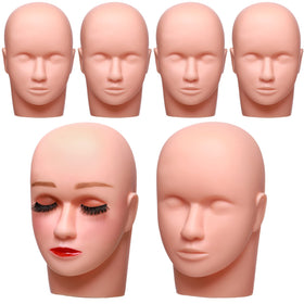Reginary lash mannequin head silicone, six-piece set for lash tech practice and comfortable handling.